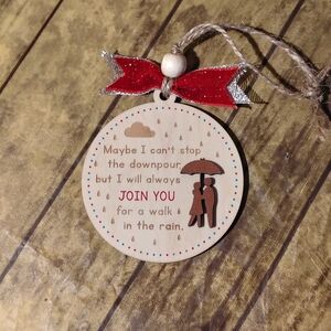 Holiday Ornament with Red Bow Couples